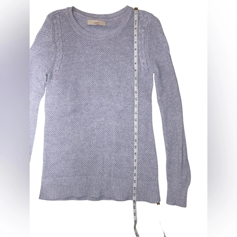 LOFT Long-Sleeve Pullover Sweater Cable Knit Crew neck Light lavander Size Med